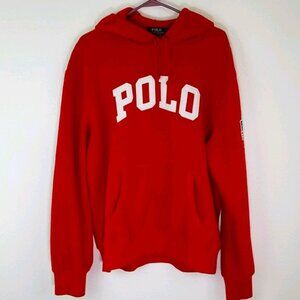POLO RALPH LAUREN Red Hoodie, size L